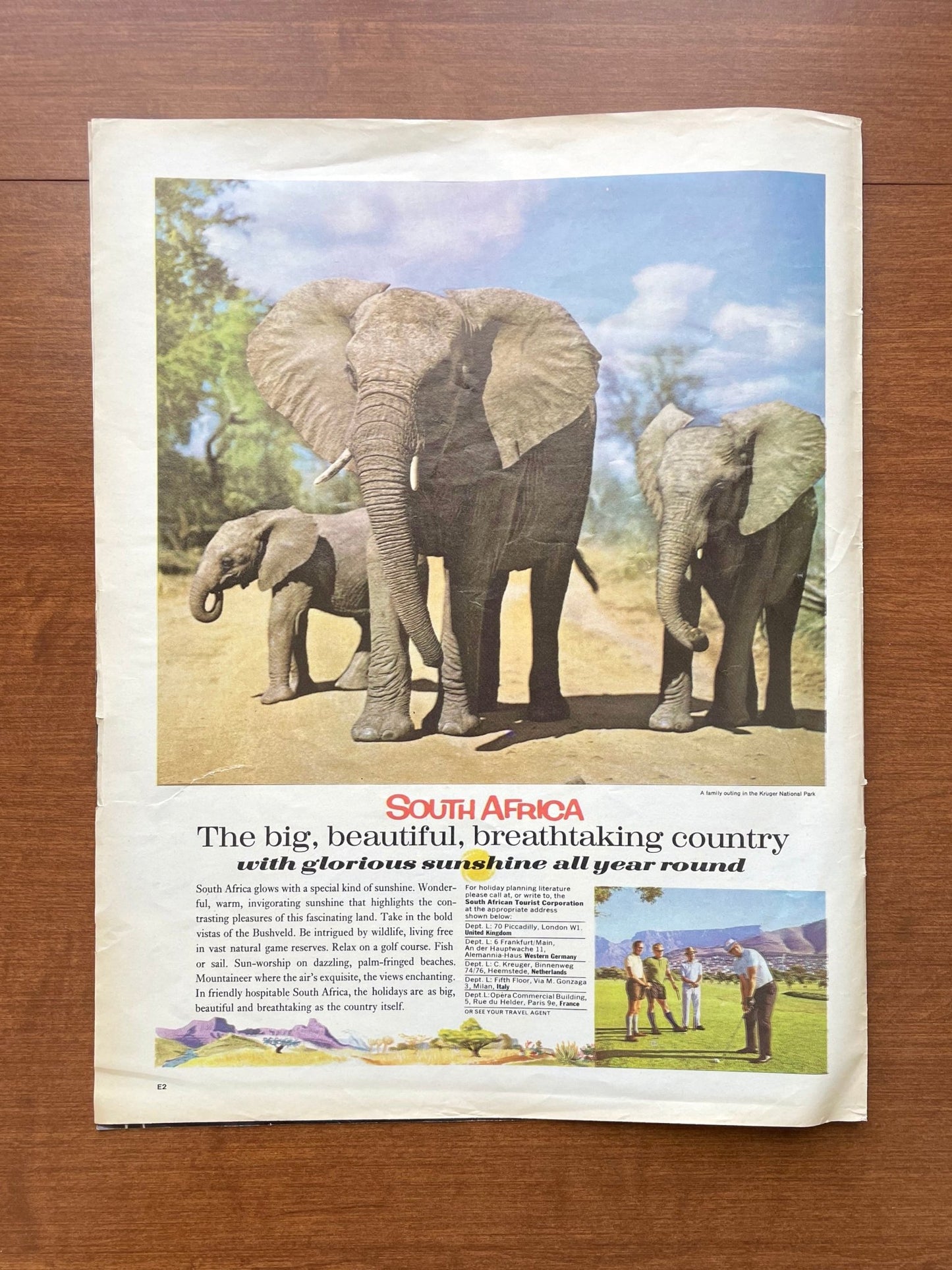 Vintage South Africa "big, beautiful, breathtaking" Advertisement