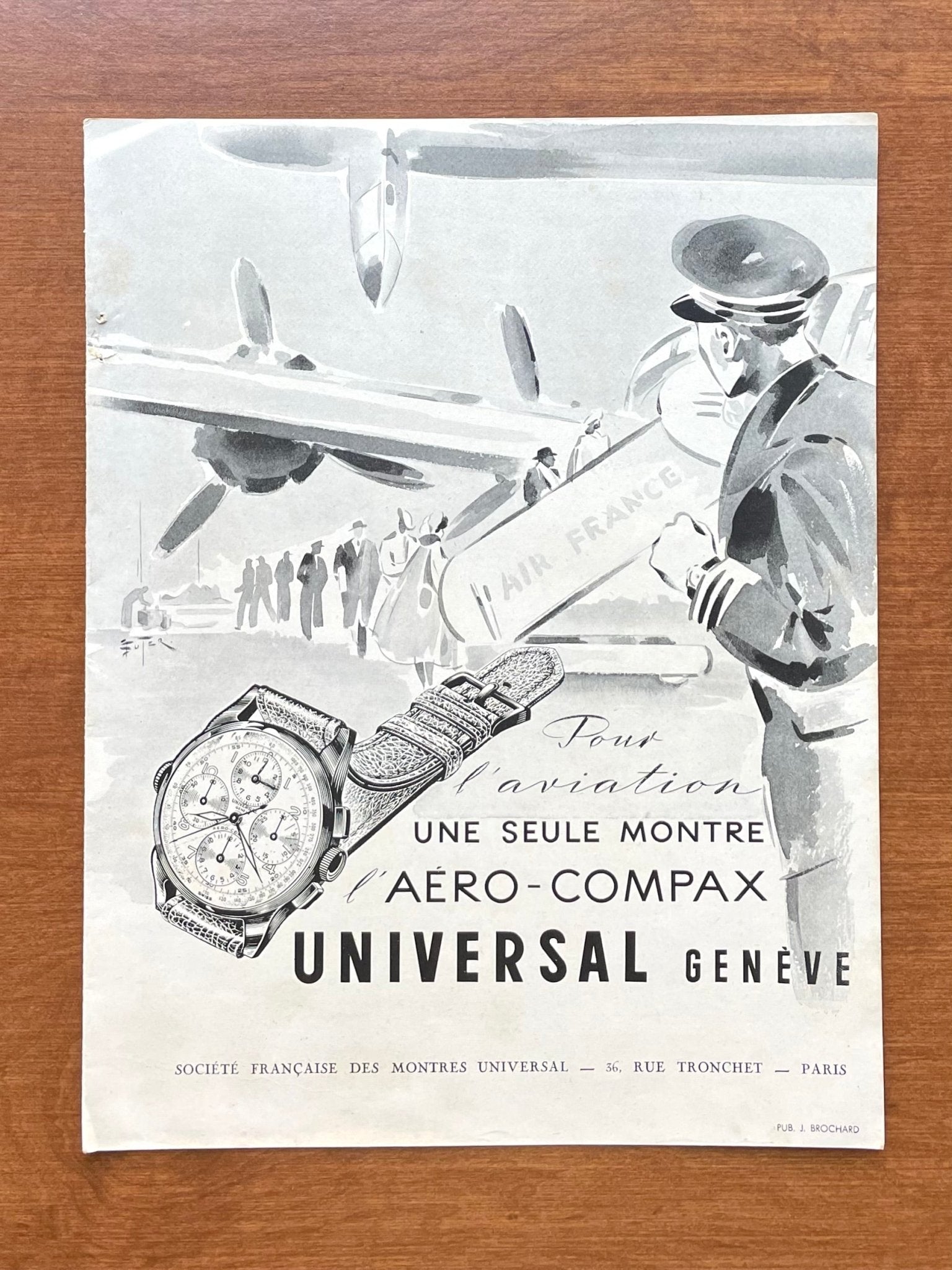 Vintage Universal Geneve Aero-Compax Advertisement