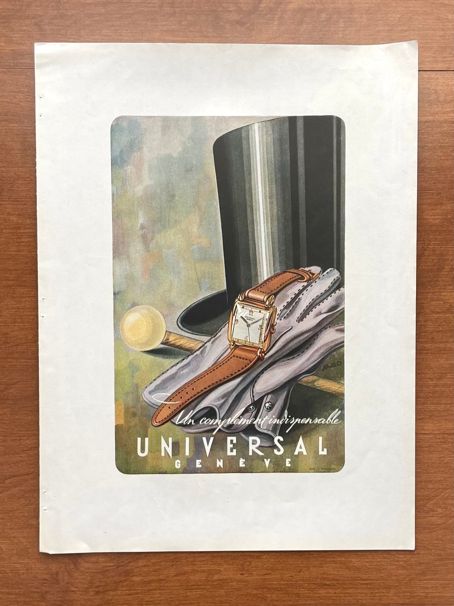 Vintage Universal Geneve "Indispensable Complement" Advertisement