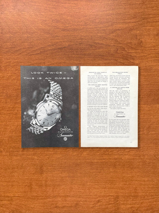 1960 Omega Seamaster "Look Twice" Advertisement