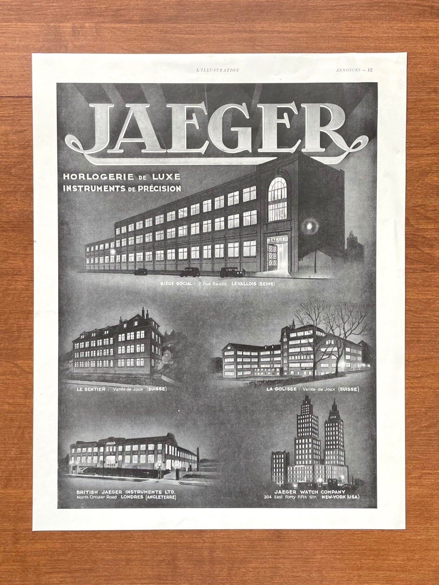 1932 Jaeger LeCoultre Advertisement