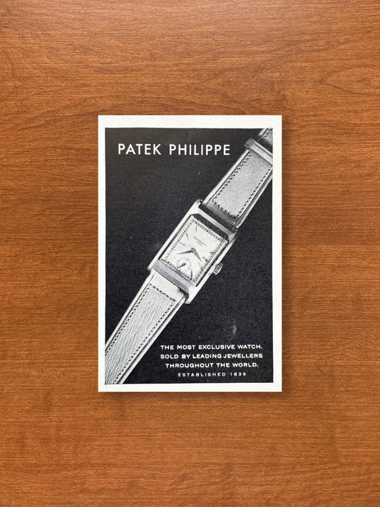 1937 Patek Philippe "The Most Exclusive Watch." Advertisement