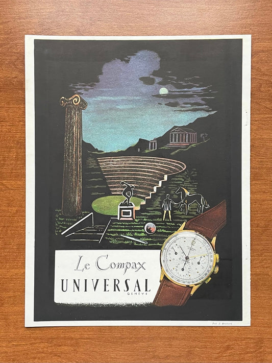 1946 Universal Geneve "Le Compax" Advertisement