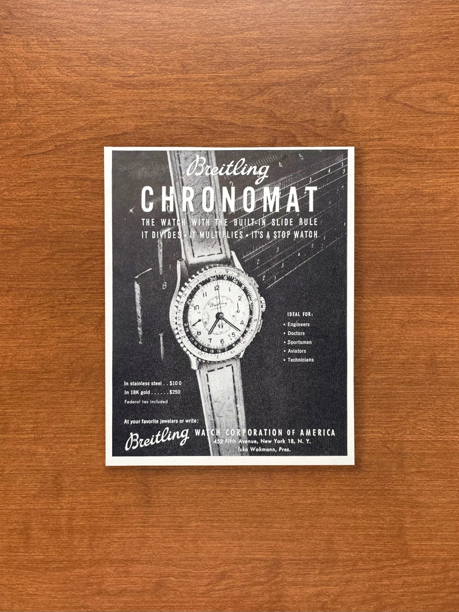 1948 Breitling Chronomat Advertisement