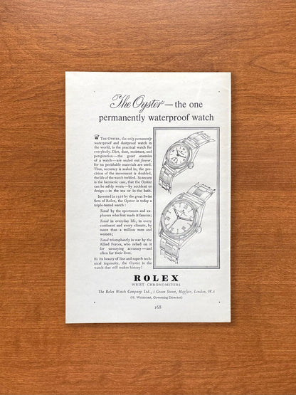 1948 Rolex Oyster Advertisement