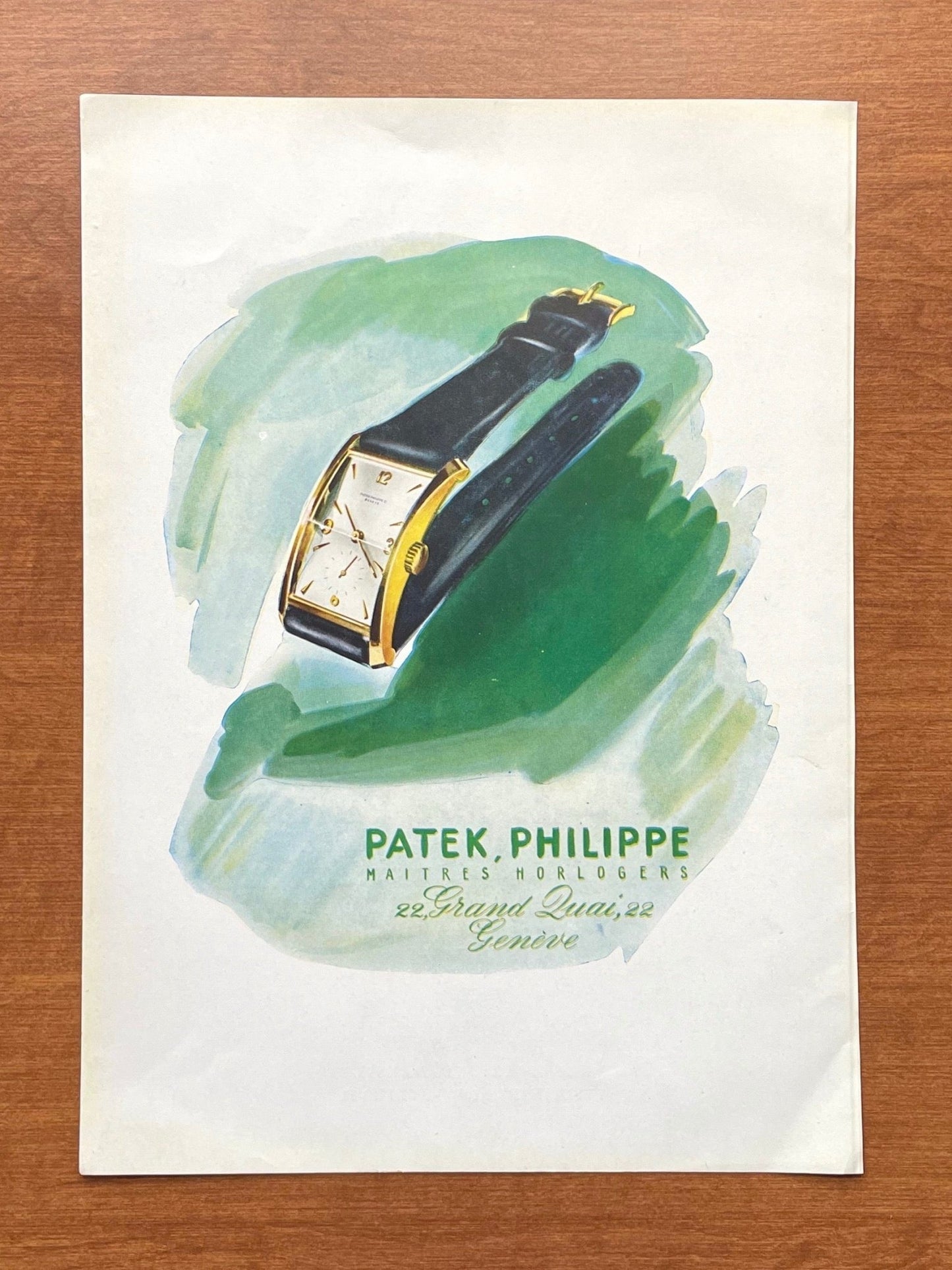 1950 Patek Philippe "Hourglass" Advertisement