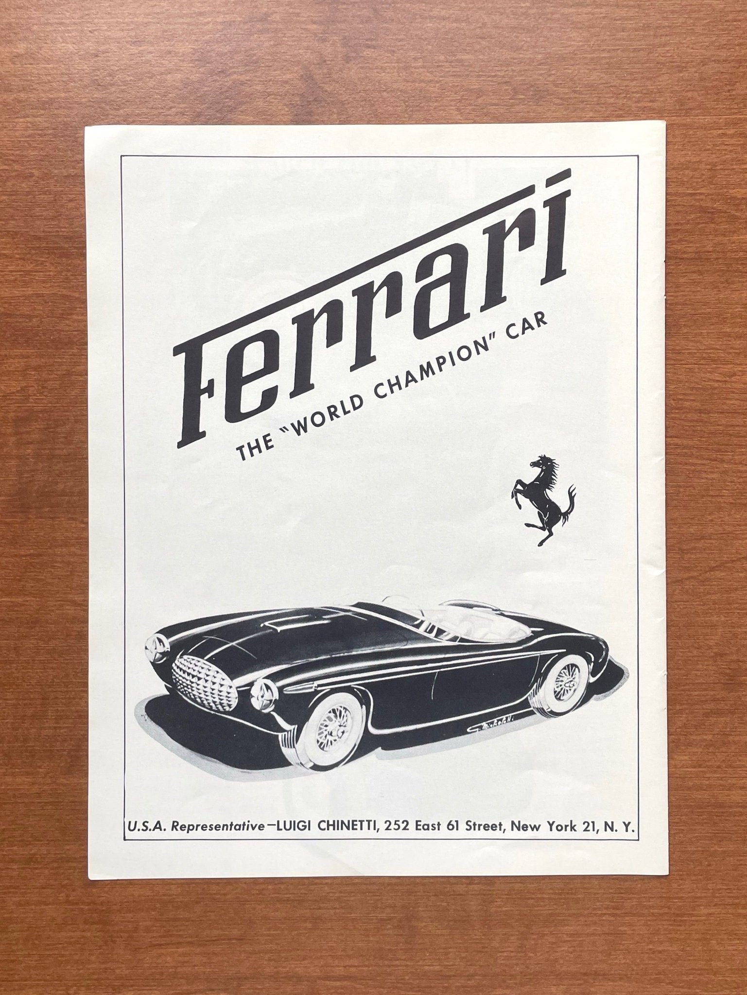 1953 Ferrari Luigi Chinetti Advertisement