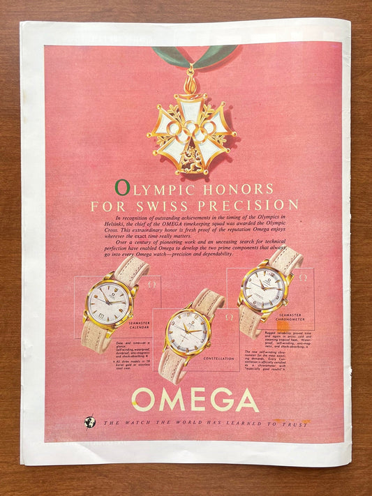 1953 Omega Constellation and Seamaster "Olympic Honors" Advertisement