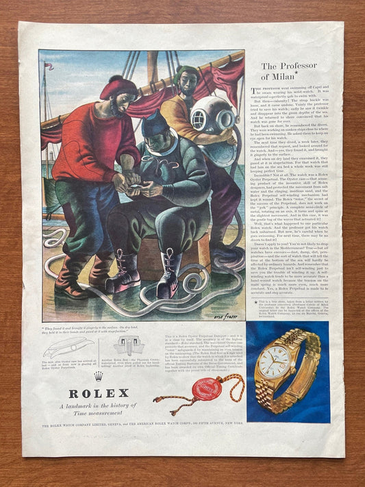 1953 Rolex Datejust "The Professor of Milan" Advertisement