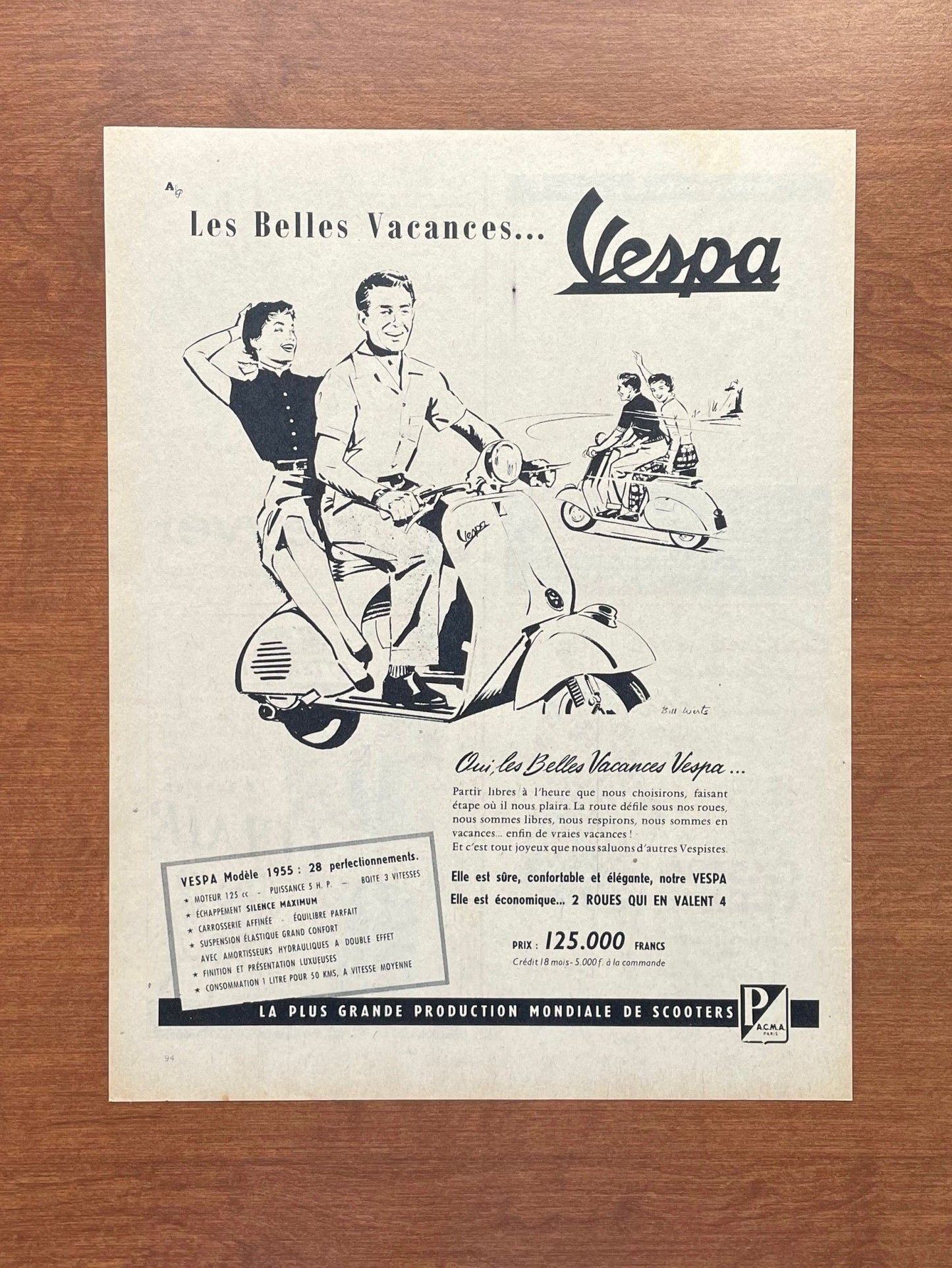 1955 Vespa Advertisement in French