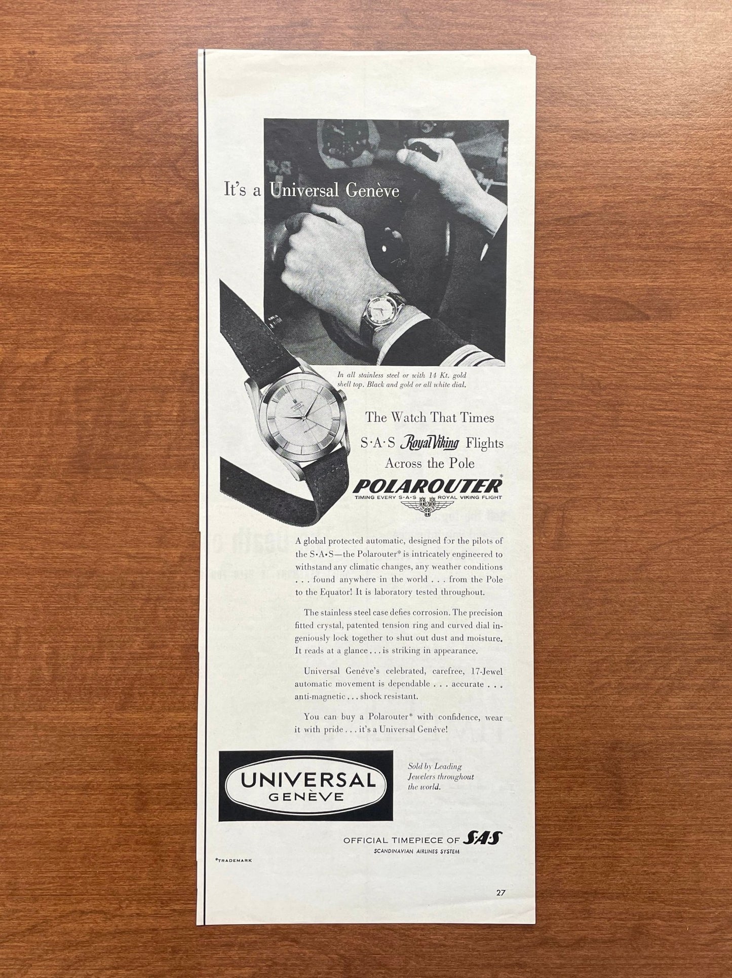 1956 Universal Geneve Polarouter "Royal Viking" Advertisement