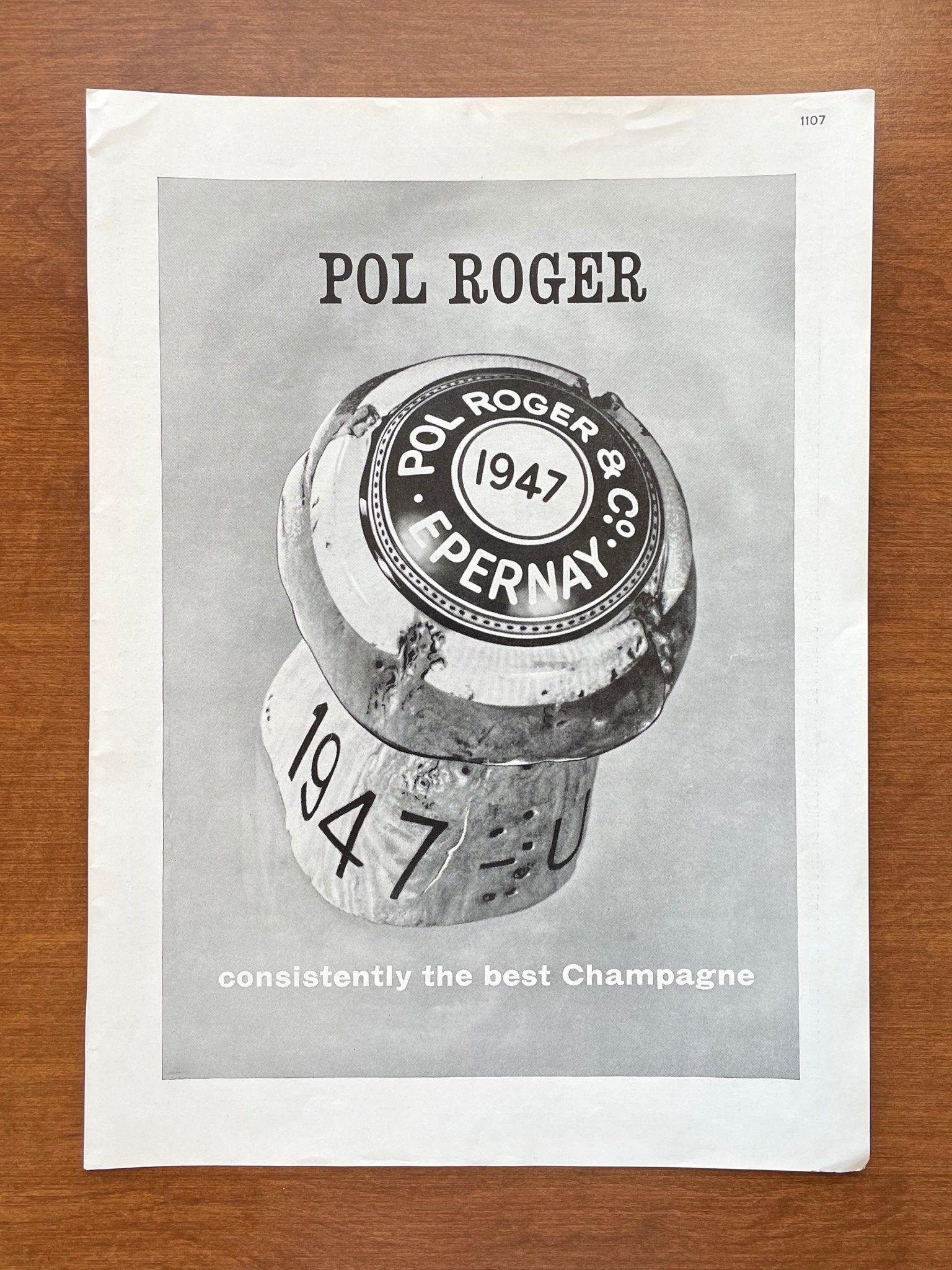1957 Pol Roger "best Champange" Advertisement