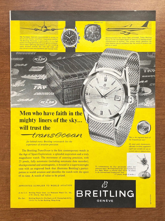 1958 Breitling TransOcean and Navitimer Advertisement