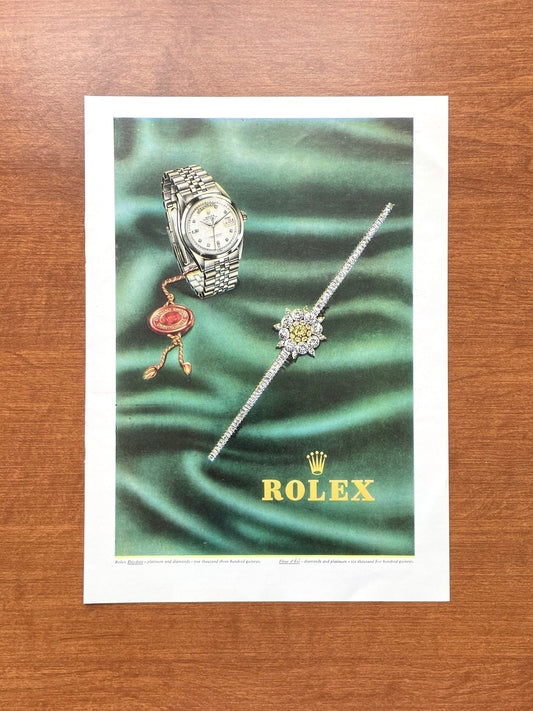 1958 Rolex Day Date Ref. 1802 in Platinum Advertisement