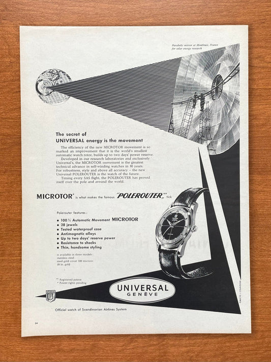 1958 Universal Geneve Microtor Polerouter Advertisement