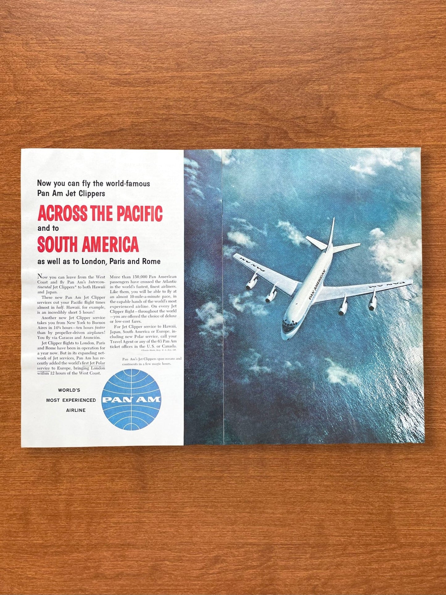 1959 Pan Am "Across the Pacitic... South America" Advertisement