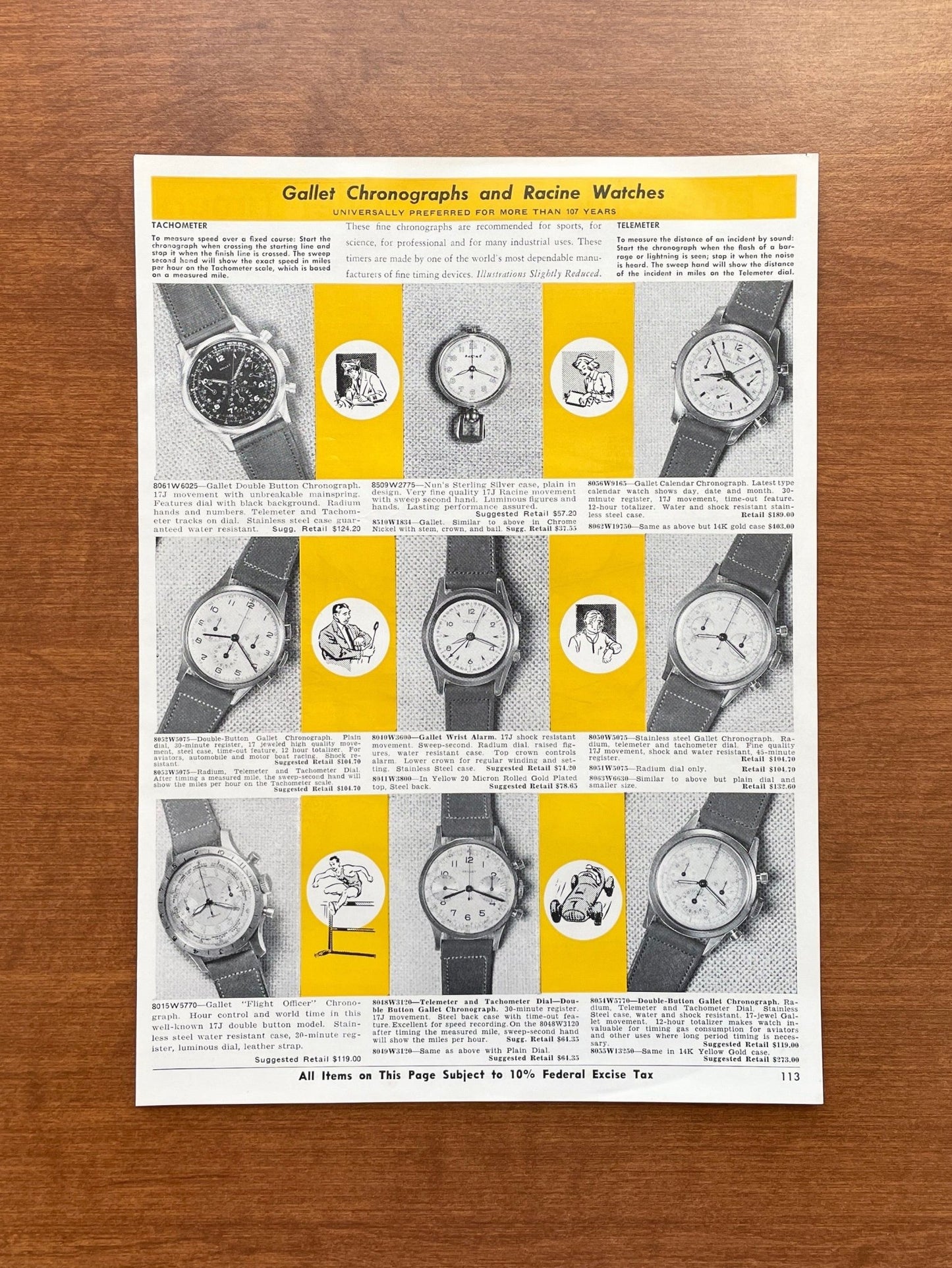 1962 Gallet Chronographs Advertisement