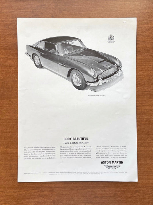 1963 Aston Martin DB4 "Body Beautiful" Advertisement