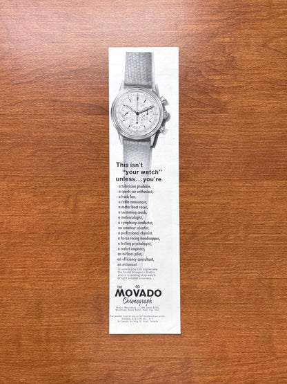 1963 Movado Chronograph Advertisement
