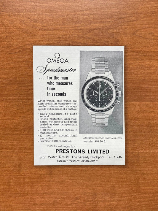 1963 Omega Speedmaster "...who measures time in seconds" Advertisement