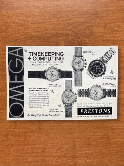 1963 Omega Timekeeping + Computing w/ Speedmaster Advertisement