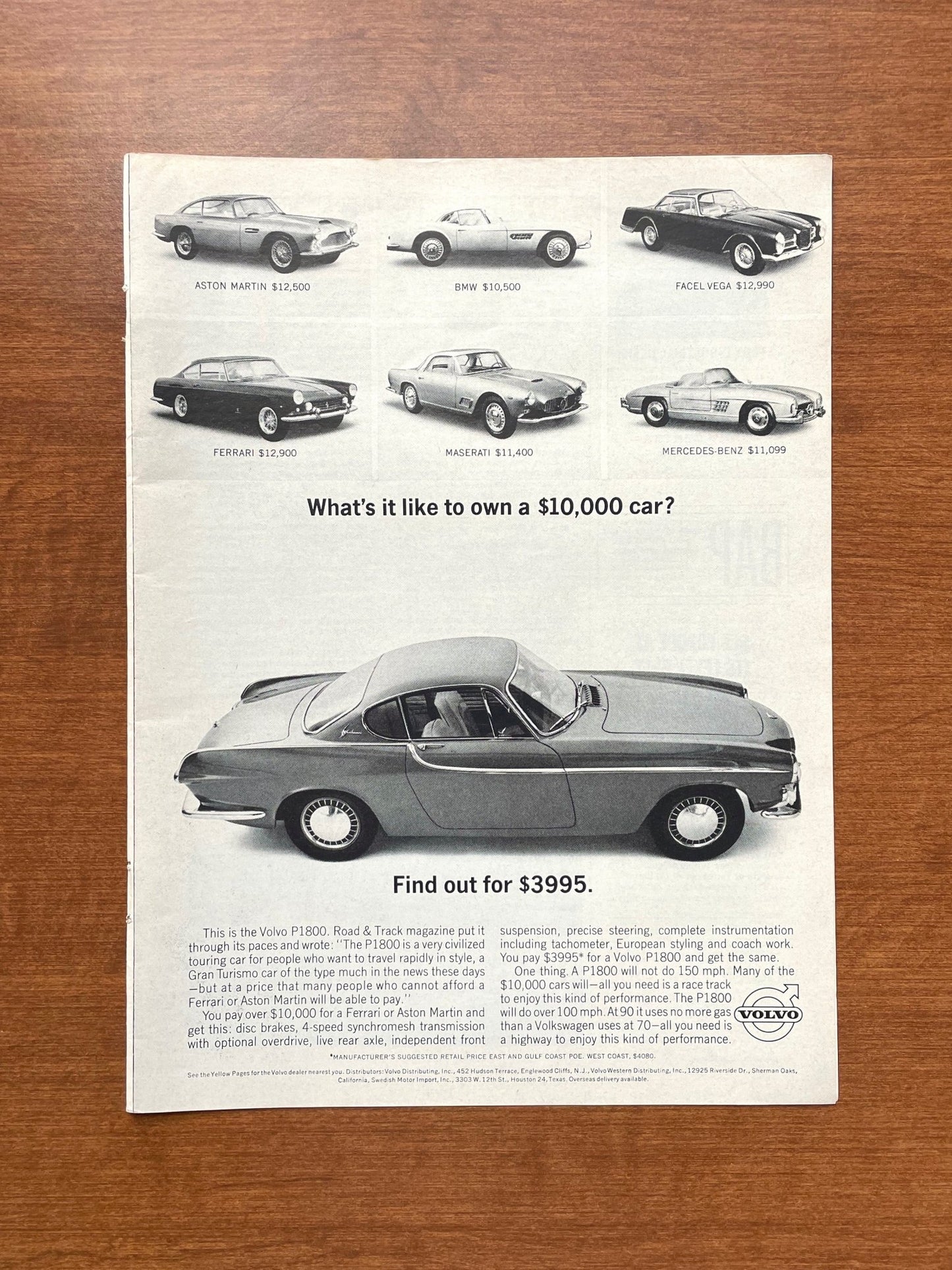 1963 Volvo P1800 featuring Aston Martin, Ferrari, BMW, Mercedes... Advertisement