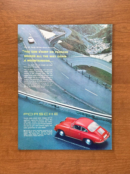 1964 Porsche "all the way down a mountainside..." Advertisement