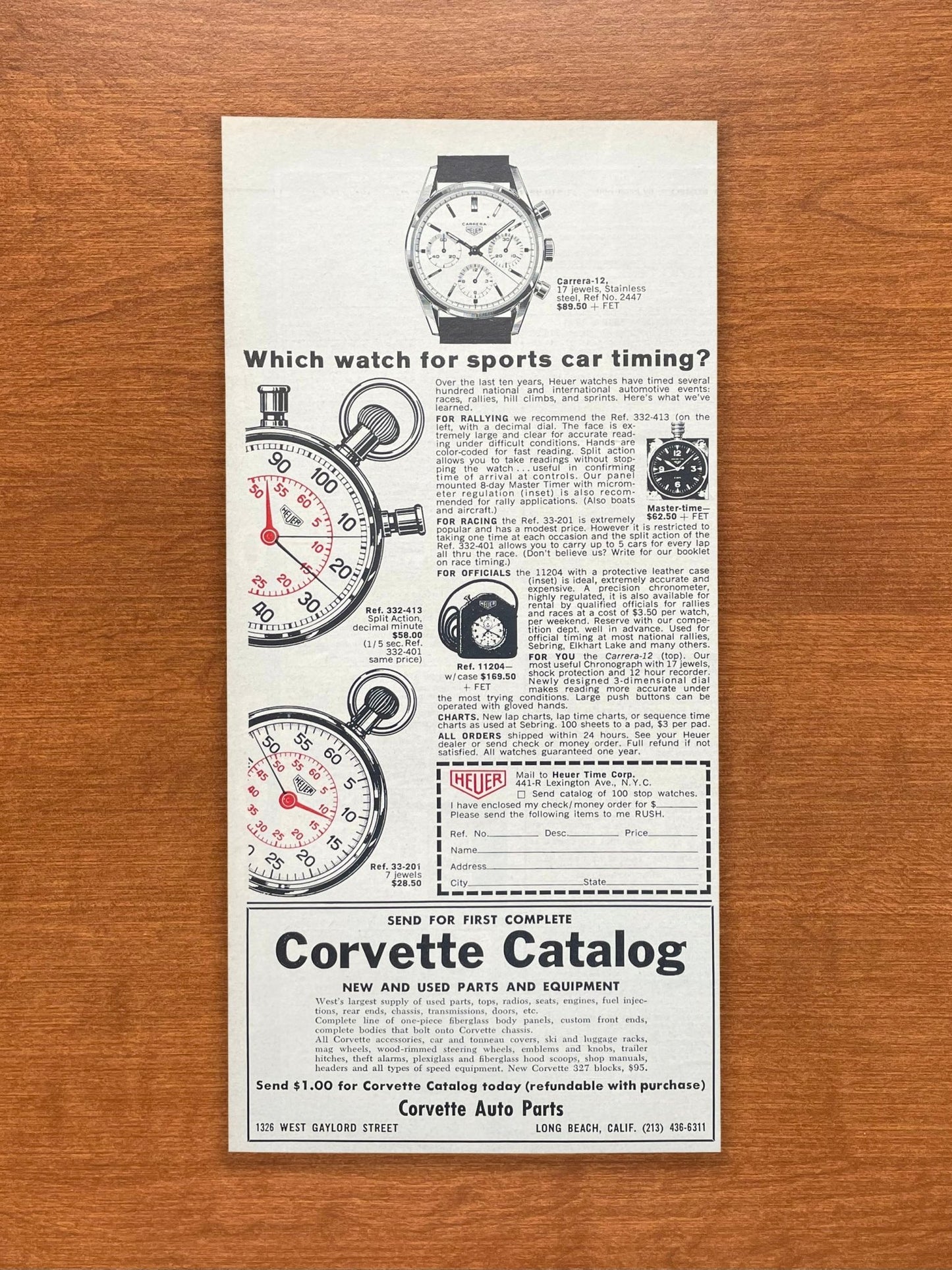 1965 Heuer Carrera Advertisement