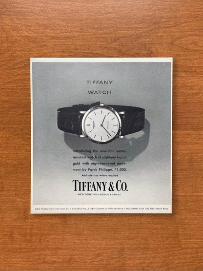 1965 Patek Philippe "Tiffany Watch" Advertisement