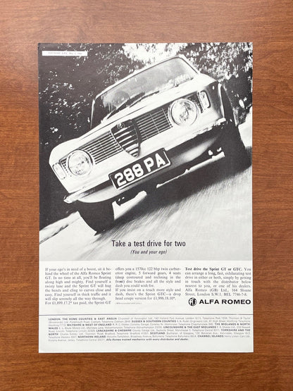 1966 Alfa Romeo Sprint GT Advertisement