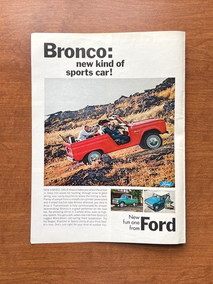 1966 Ford Bronco "new kind of sports car!" Advertisement