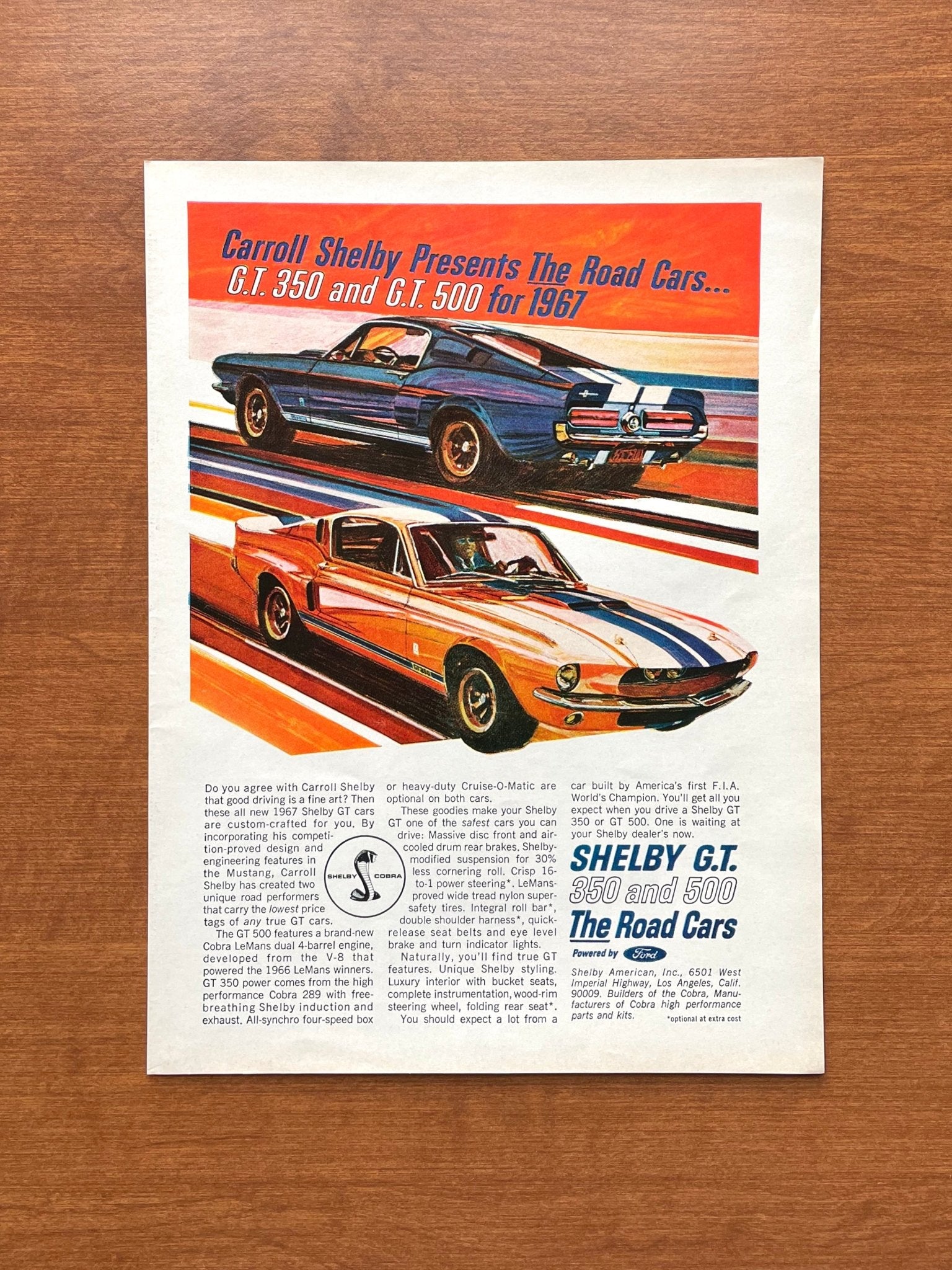 1966 Ford Shelby G.T. 350 and 500 Advertisement