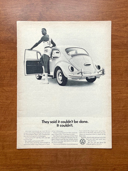 1966 Volkswagen VW Beetle featuring Wilt Chamberlain Advertisement