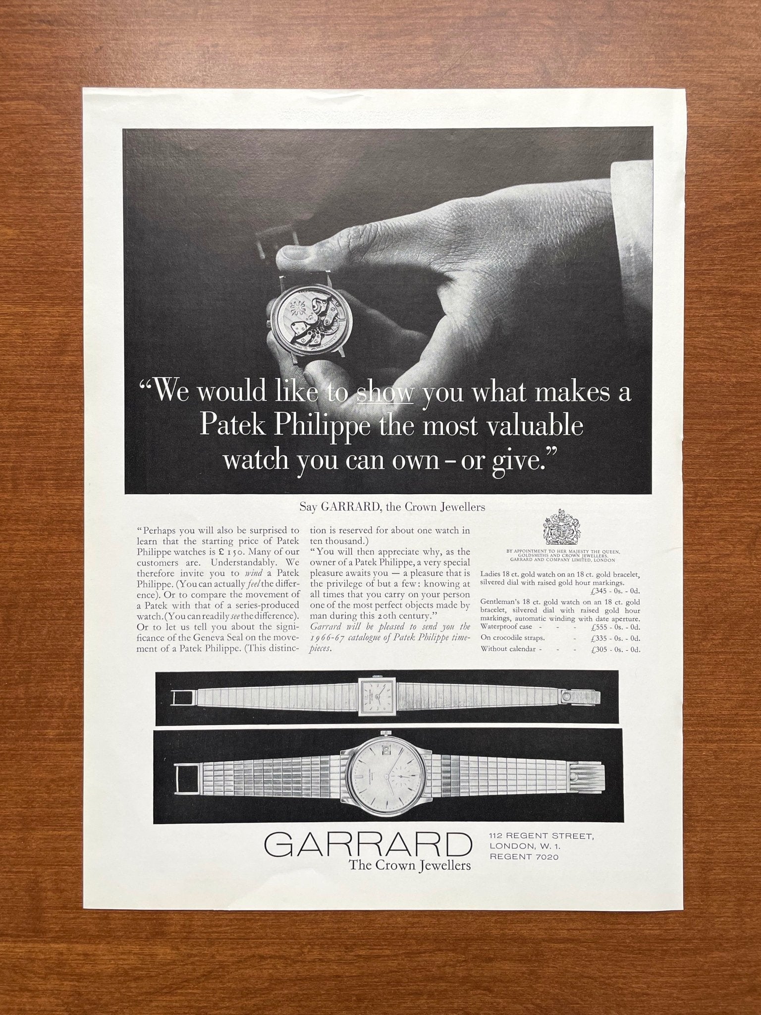 1966 "What Makes a Patek Philippe the most valuable..." Advertisement