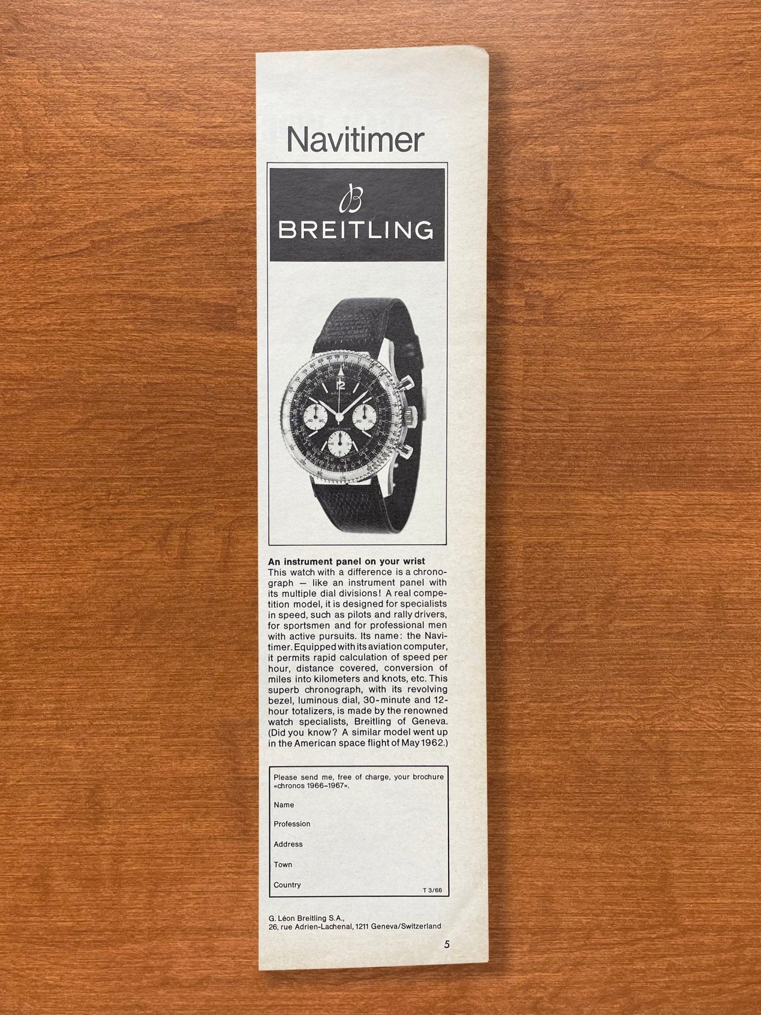 1968 Breitling Navitimer Advertisement