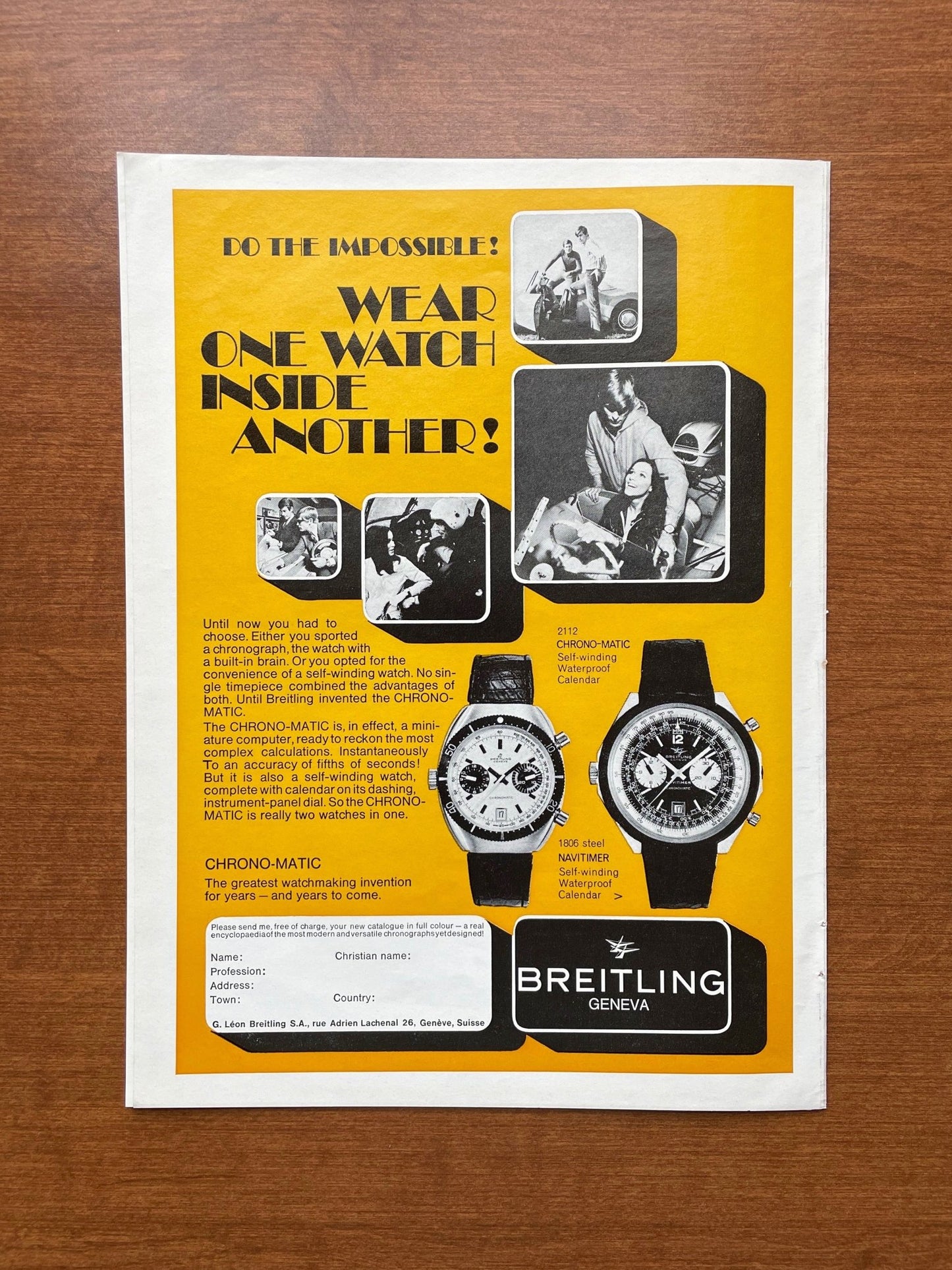 1969 Breitling Chrono-Matics Advertisement