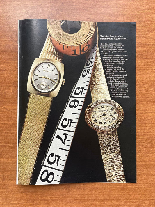 1969 Bulova Christian Dior Watches Advertisement