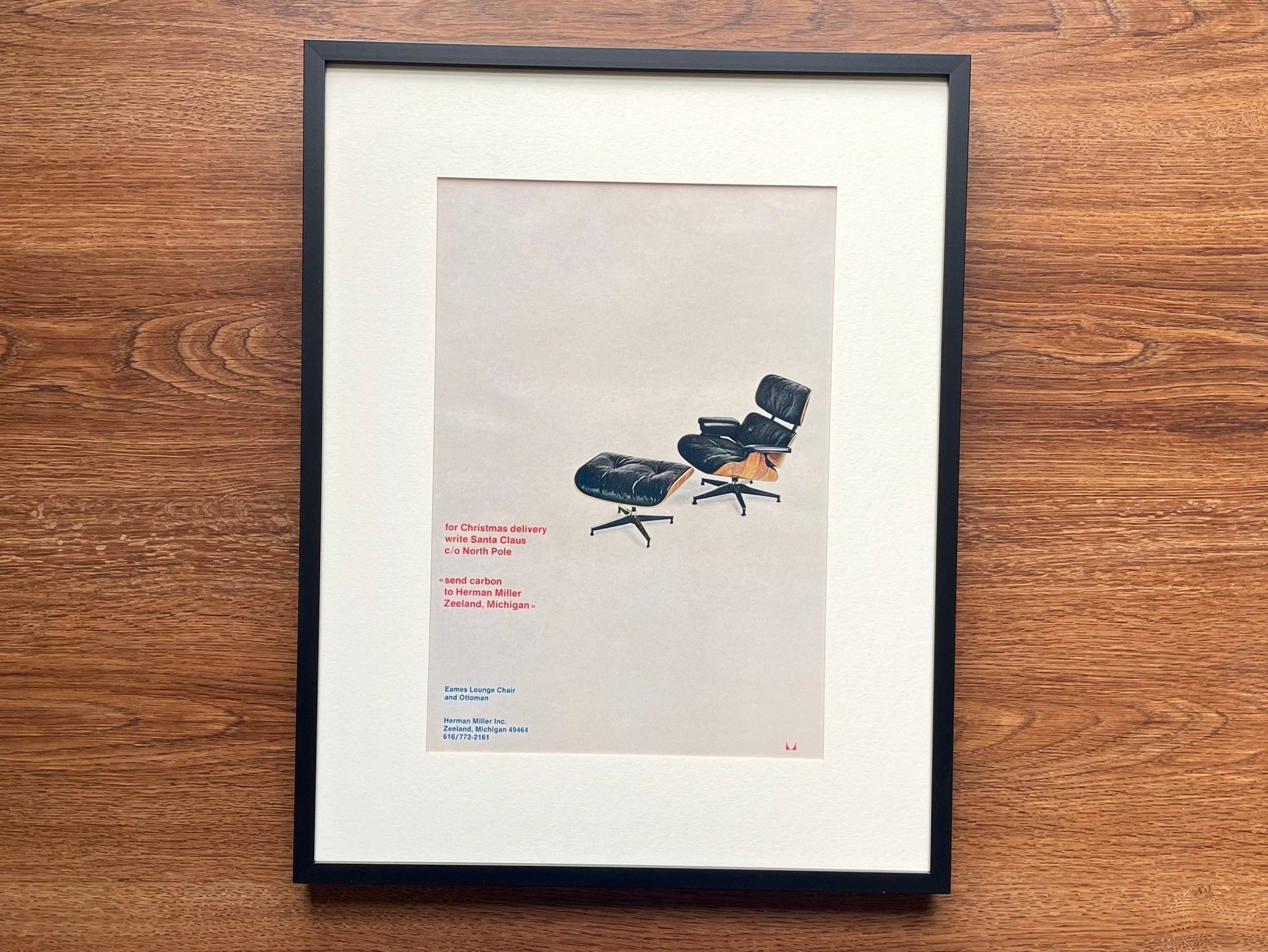 1969 Herman Miller Eames Lounge Chair and Ottoman Advertisement