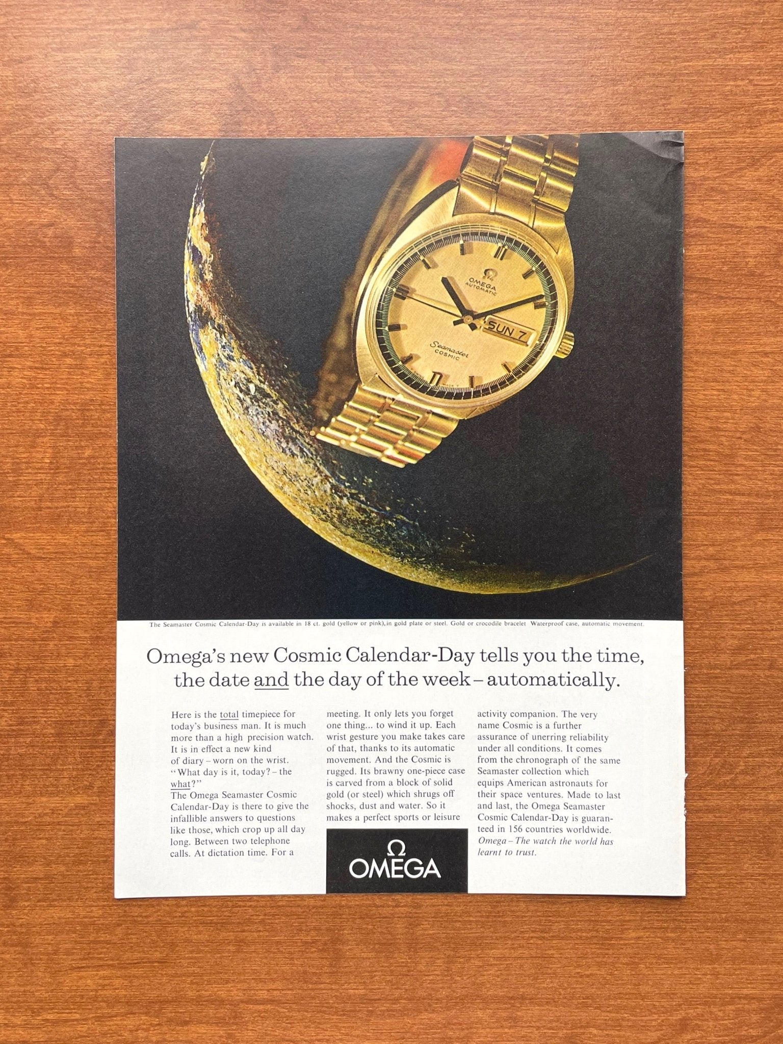 1969 Omega Seamaster Cosmic Calendar-Day Advertisement