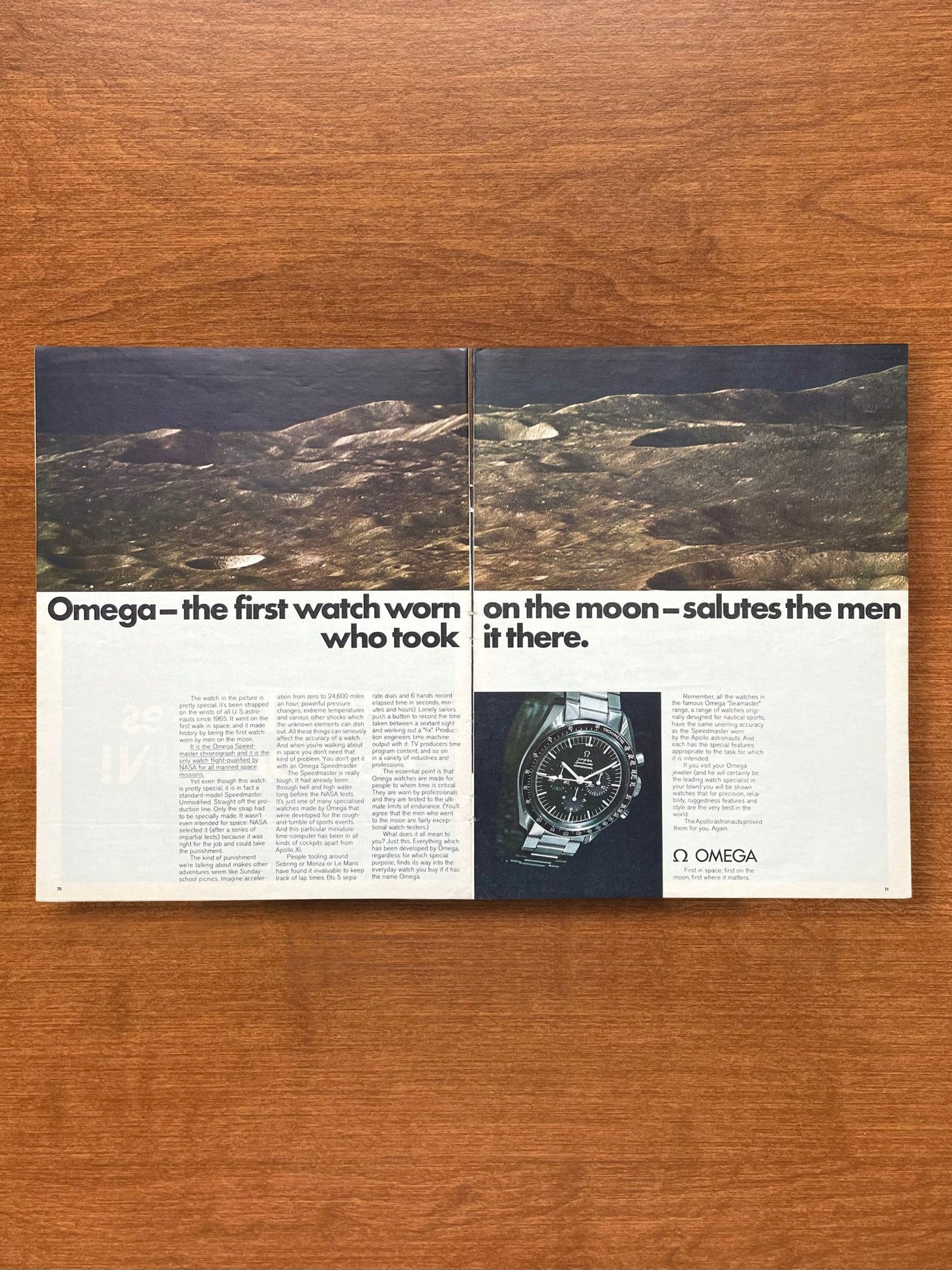 1969 Omega Speedmaster "First Watch Worn on the Moon..." Advertisement