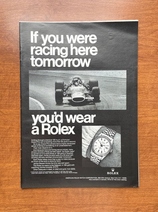 1969 Rolex Datejust Ref. 1603 "If you racing here..." Advertisement