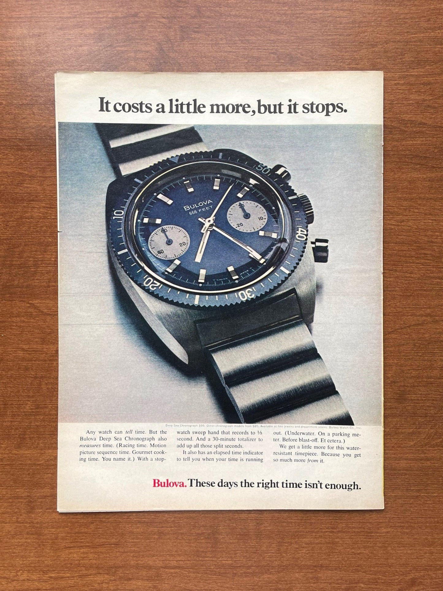 1970 Bulova Deep Sea Chronograph Advertisement