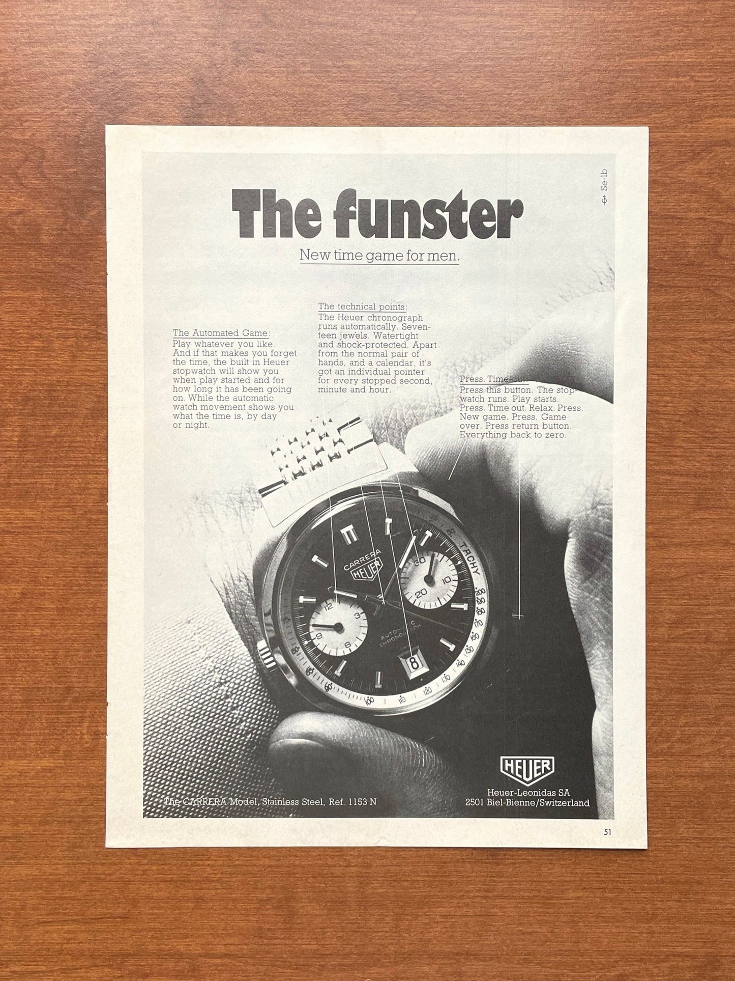 1970 Heuer Carrera Advertisement