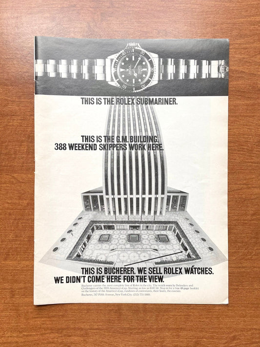 1970 Rolex Submariner Ref. 5512 "G.M. Building" Advertisement