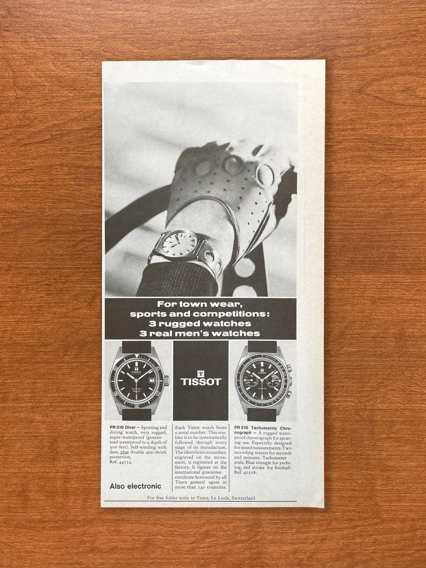 1970 Tissot Diver and Chronograph Advertisement