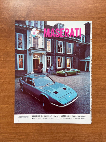 1972 Maserati Ghibli Advertisement