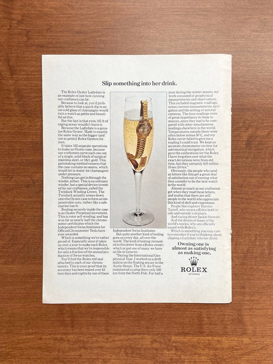 1972 Rolex Ladydate "Slip something into her drink." Advertisement