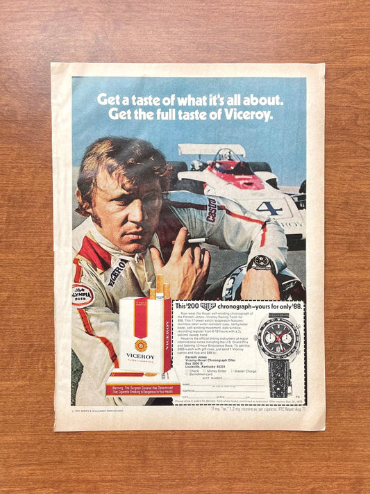 1972 Viceroy Heuer Autavia Automatic Chronograph Advertisement