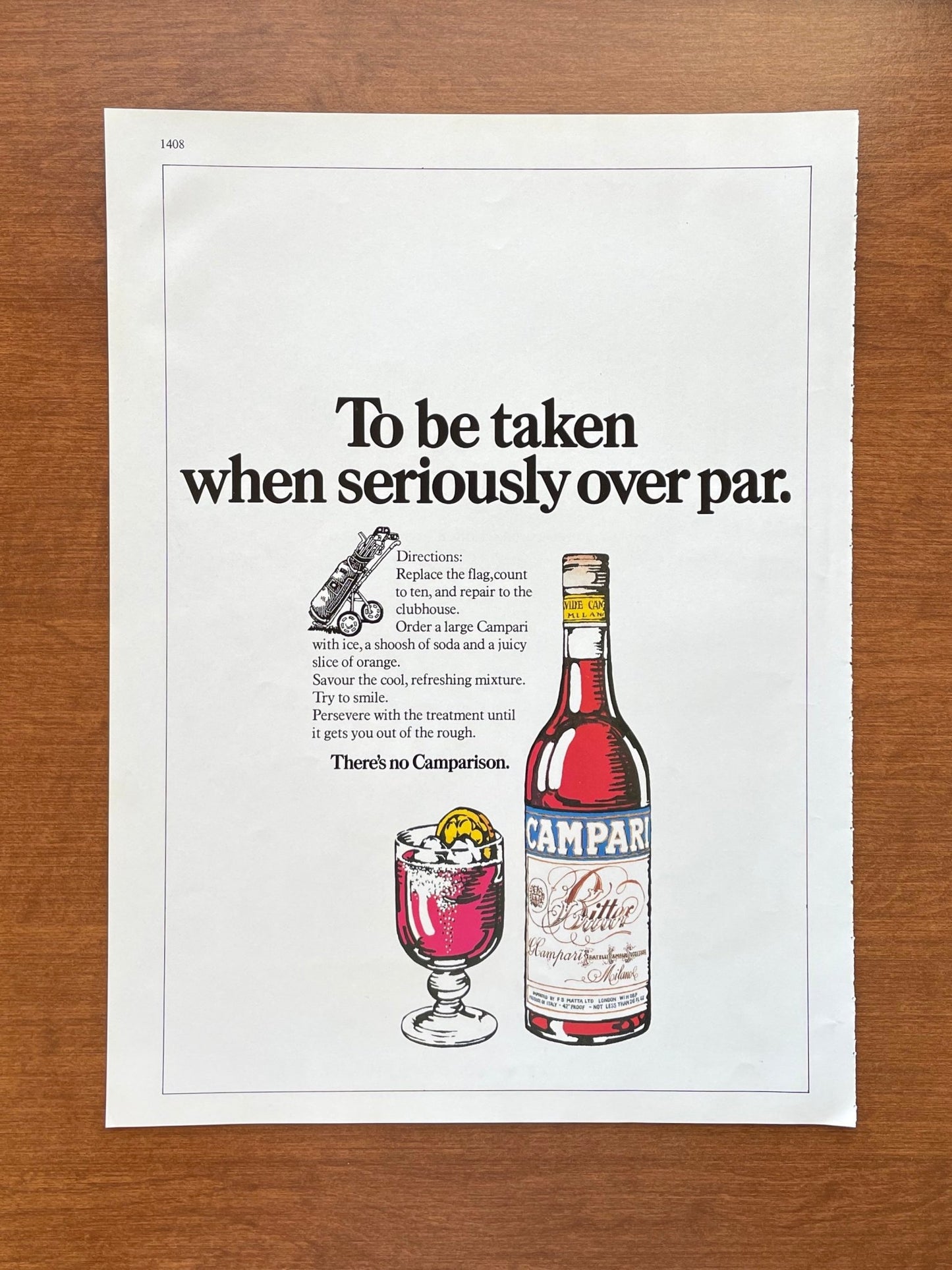 1975 Campari "over par." Advertisement