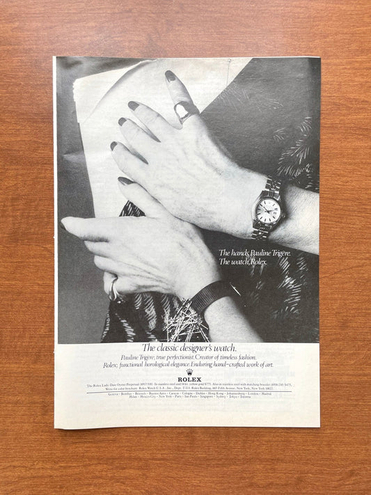 1977 Rolex Lady Date "The classic designer's watch" Advertisement